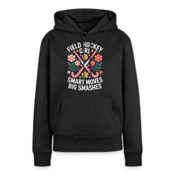 Feldhockey Spruch Mädchen Witz Feldhockey Geschenk - Frauen Premium Bio Hoodie - Schwarz - Vorne - Julia (174cm)