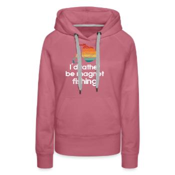 Aimant néodyme Pêche Magnétique Fisher - Sweat à capuche Premium bio Femme - mauve - Devant - Isabella (175cm)