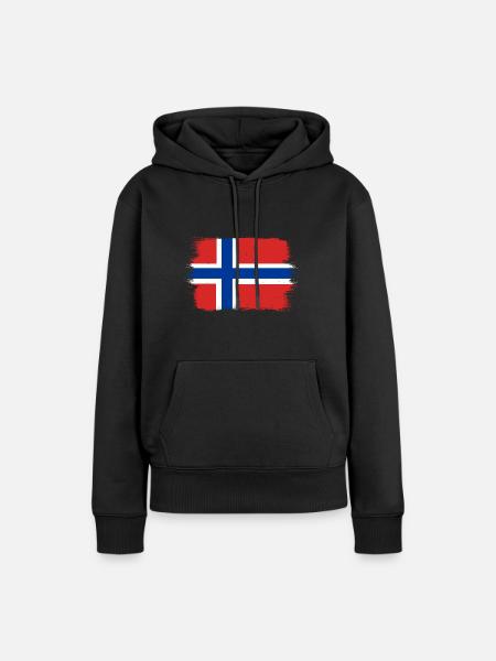 Norge flagg Skandinavia Norsk flagg - Premium økologisk hettegenser for kvinner - svart