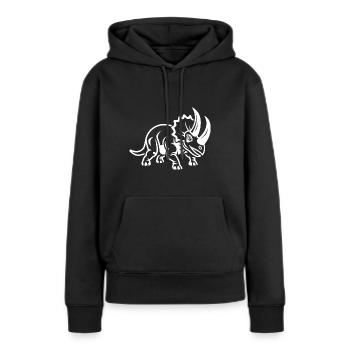 Triceratops - Frauen Premium Bio Hoodie - Schwarz - Vorne - Julia (174cm)