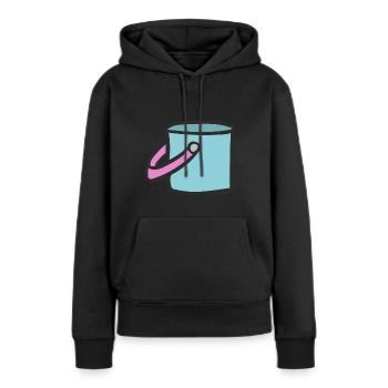 Seau cadeau de ménage - Sweat à capuche Premium bio Femme - noir - Devant - Julia (174cm)