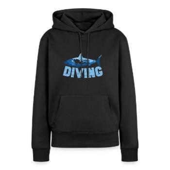 Tauchen Diving Vintage Underwater Sprüche - Frauen Premium Bio Hoodie - Schwarz - Vorne - Julia (174cm)