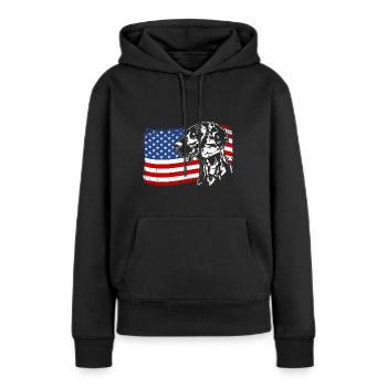 Chien de chasse à l’odeur hanovrienne Chiens de drapeau de l’Amérique - Sweat à capuche Premium bio Femme - noir - Devant - Julia (174cm)