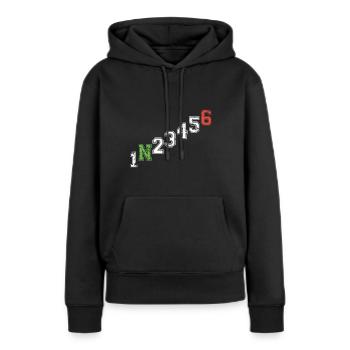 1N23456 Motorrad Gangschaltung - Adrenalin - Frauen Premium Bio Hoodie - Schwarz - Vorne - Julia (174cm)