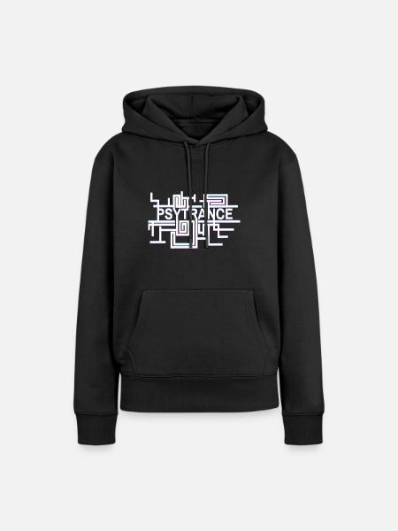 Psytrance Optik - Frauen Premium Bio Hoodie - Schwarz
