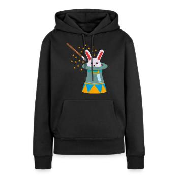 Lapin lapin lapin - Sweat à capuche Premium bio Femme - noir - Devant - Julia (174cm)
