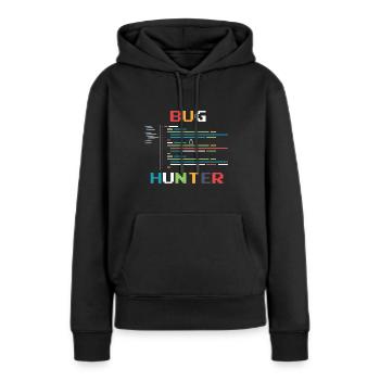 Bugs Bug Gamer Game Gambler Gamer Game Erreur - Sweat à capuche Premium bio Femme - noir - Devant - Julia (174cm)