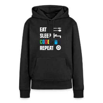 Code Codierung Coder Kodierung Informatiker - Frauen Premium Bio Hoodie - Schwarz - Vorne - Julia (174cm)