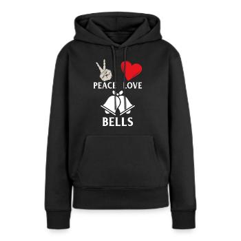 Peace Love Bells Music Bells Players - Frauen Premium Bio Hoodie - Schwarz - Vorne - Julia (174cm)