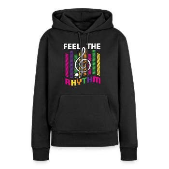 Musiker Musik Rhythmus Notenschlüssel - Frauen Premium Bio Hoodie - Schwarz - Vorne - Julia (174cm)