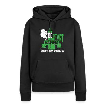 E-Cigarette E-Shisha Vapor Liquide - Sweat à capuche Premium bio Femme - noir - Devant - Julia (174cm)