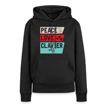 Clavier Instrument de musique Piano Clavier - Sweat à capuche Premium bio Femme - noir - Devant - Julia (174cm)