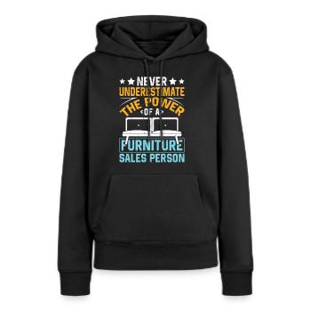 Vendeur de meubles Vendeur Vendeur Emploi - Sweat à capuche Premium bio Femme - noir - Devant - Julia (174cm)