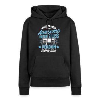 Vendeur de meubles Vendeur Vendeur Emploi - Sweat à capuche Premium bio Femme - noir - Devant - Julia (174cm)