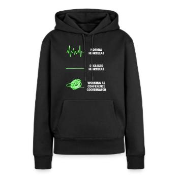 Coordonnatrice de conférence Emplois Organisation Responsable - Sweat à capuche Premium bio Femme - noir - Devant - Julia (174cm)