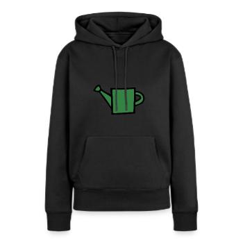 arrosoir - Sweat à capuche Premium bio Femme - noir - Devant - Julia (174cm)