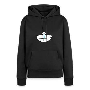 Waschbecken - Frauen Premium Bio Hoodie - Schwarz - Vorne - Julia (174cm)