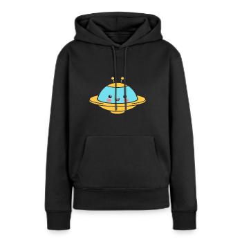 fliegende Untertasse - Frauen Premium Bio Hoodie - Schwarz - Vorne - Julia (174cm)