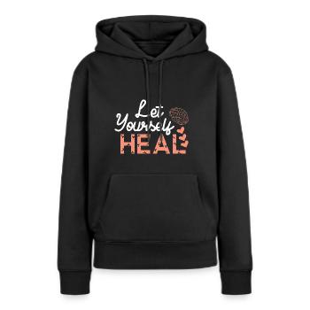 Yoga de méditation auto-guérisseur - Sweat à capuche Premium bio Femme - noir - Devant - Julia (174cm)