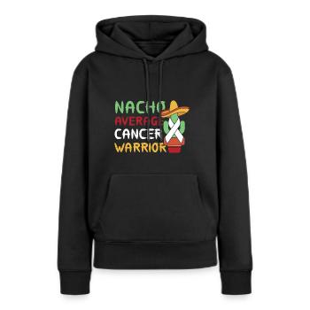 Nacho Average Cancer Warrior Lutte contre le cancer - Sweat à capuche Premium bio Femme - noir - Devant - Julia (174cm)