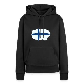 Finlande Scandinavie - Sweat à capuche Premium bio Femme - noir - Devant - Julia (174cm)