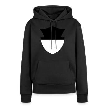Drapeau de Fribourg - Sweat à capuche Premium bio Femme - noir - Devant - Julia (174cm)