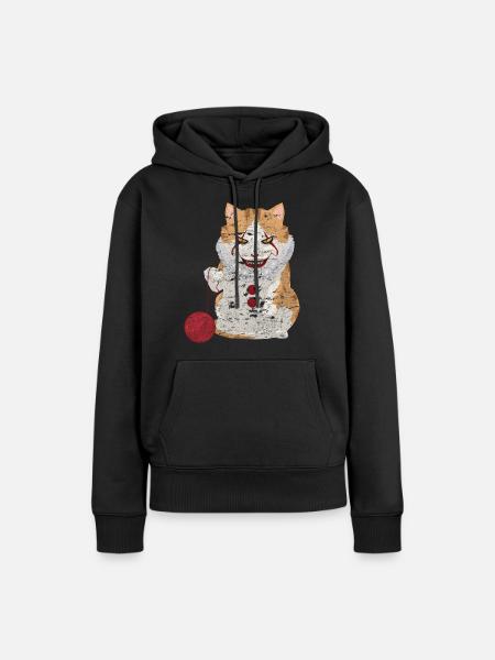 Halloween Horror Katze - Frauen Premium Bio Hoodie - Schwarz