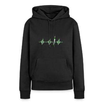 Heartbeat Pyro Cracker - Sweat à capuche Premium bio Femme - noir - Devant - Julia (174cm)