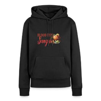 Cocktail Barman Groupe Sanguin Sangria - Sweat à capuche Premium bio Femme - noir - Devant - Julia (174cm)