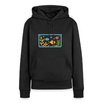 aquarium - Sweat à capuche Premium bio Femme - noir - Devant - Julia (174cm)
