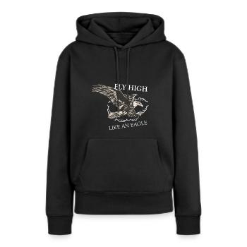 Fliege hoch wie ein Adler - Weed Kiffen Marijuana - Frauen Premium Bio Hoodie - Schwarz - Vorne - Julia (174cm)