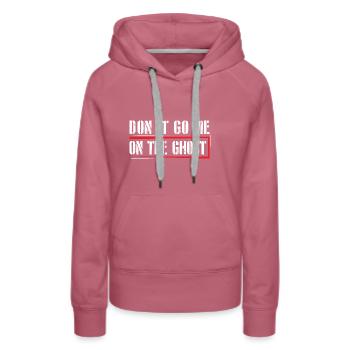 Don't go me on the ghost - Frauen Premium Bio Hoodie - Malve - Vorne - Isabella (175cm)