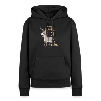 Esel Goldesel Maultier Muli Donkey Geschenk - Frauen Premium Bio Hoodie - Schwarz - Vorne - Julia (174cm)