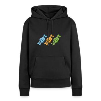 bonbon - Sweat à capuche Premium bio Femme - noir - Devant - Julia (174cm)