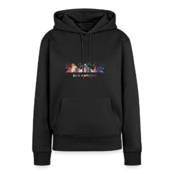 Horizon de San Antonian San Antonio - Sweat à capuche Premium bio Femme - noir - Devant - Julia (174cm)