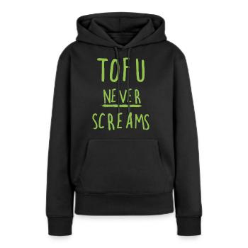 tofu - Sweat à capuche Premium bio Femme - noir - Devant - Julia (174cm)