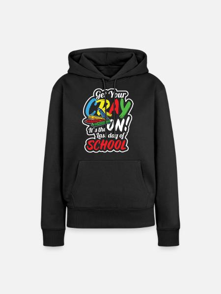 Lehrer Crayon Sommerferien - Frauen Premium Bio Hoodie - Schwarz