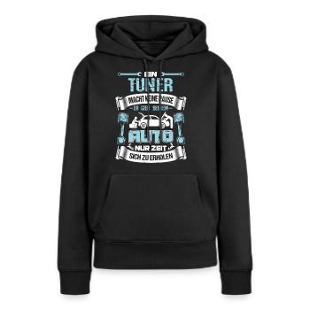 Tuner car pour récupérer le temps - Sweat à capuche Premium bio Femme - noir - Devant - Julia (174cm)
