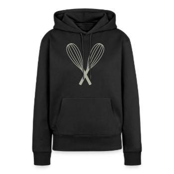 Idée cadeau fouet cuisinier - Sweat à capuche Premium bio Femme - noir - Devant - Julia (174cm)