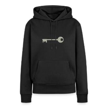 clé - Sweat à capuche Premium bio Femme - noir - Devant - Julia (174cm)
