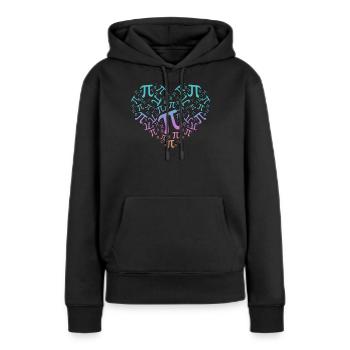 Pi Day Heart - Sweat à capuche Premium bio Femme - noir - Devant - Julia (174cm)