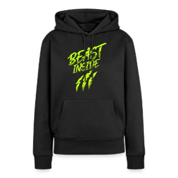 BEAST INSIDE - Frauen Premium Bio Hoodie - Schwarz - Vorne - Julia (174cm)