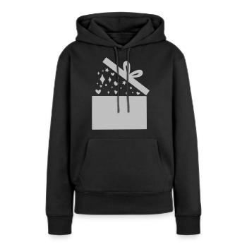 Geschenk einfärbig - Frauen Premium Bio Hoodie - Schwarz - Vorne - Julia (174cm)