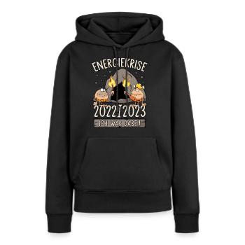 Steinzeit Energiekrise 2022/2023 Ich war dabei! - Frauen Premium Bio Hoodie - Schwarz - Vorne - Julia (174cm)