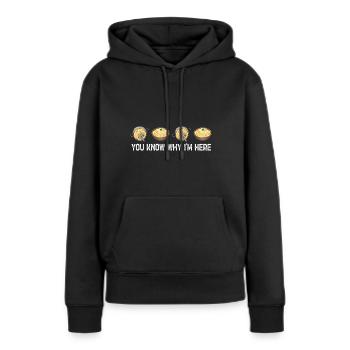 Purée de pommes de terre Purée de pommes de terre - Sweat à capuche Premium bio Femme - noir - Devant - Julia (174cm)