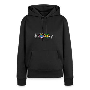 Antigua und Barbuda Flagge - Frauen Premium Bio Hoodie - Schwarz - Vorne - Julia (174cm)