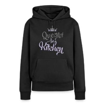 Cuire - Sweat à capuche Premium bio Femme - noir - Devant - Julia (174cm)