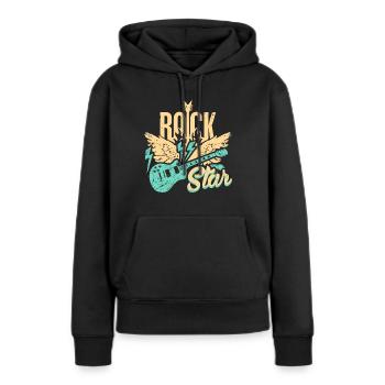 E-Gitarren- - Frauen Premium Bio Hoodie - Schwarz - Vorne - Julia (174cm)