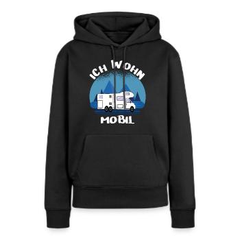 Ich Wohn Mobil - Frauen Premium Bio Hoodie - Schwarz - Vorne - Julia (174cm)