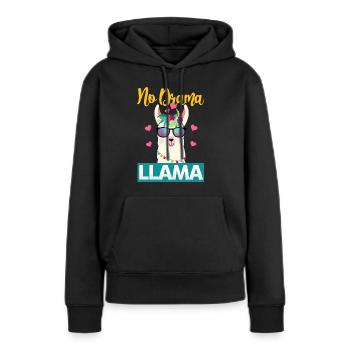 Lama Drama Jolie - Sweat à capuche Premium bio Femme - noir - Devant - Julia (174cm)
